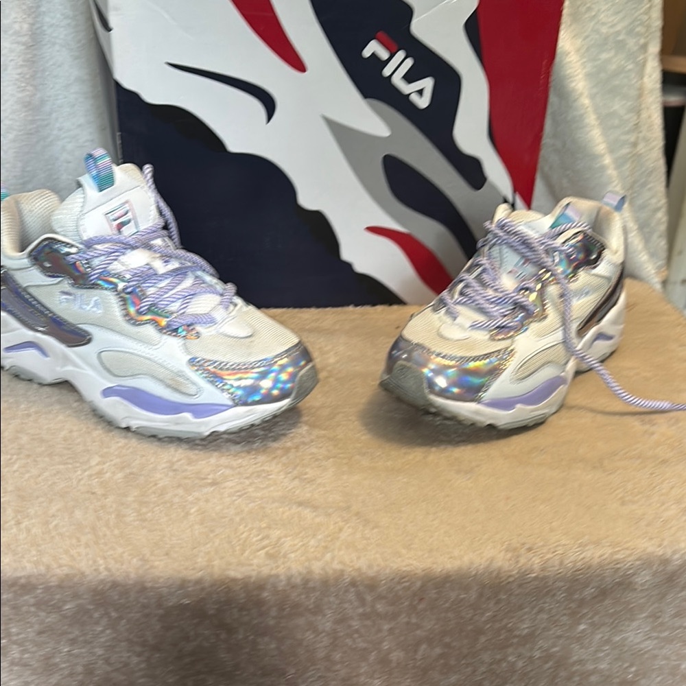 Fila Kids Sneakers - White and Iridescent